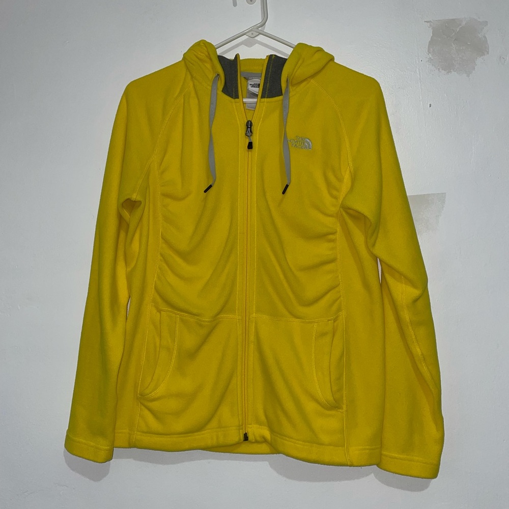 Size S The North Face Yellow Zip Up Fleece Jacket